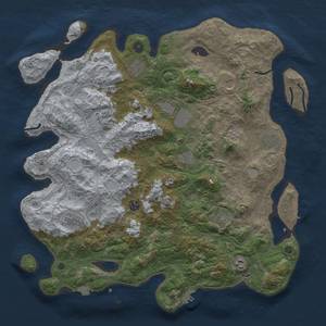 Thumbnail Rust Map: Procedural Map, Size: 4500, Seed: 1115918778, 19 Monuments