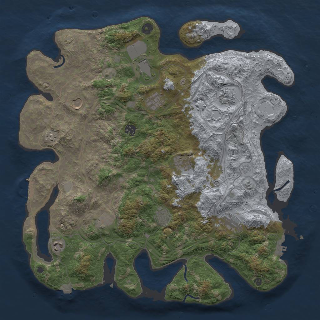 Rust Map: Procedural Map, Size: 4250, Seed: 1204415300, 19 Monuments