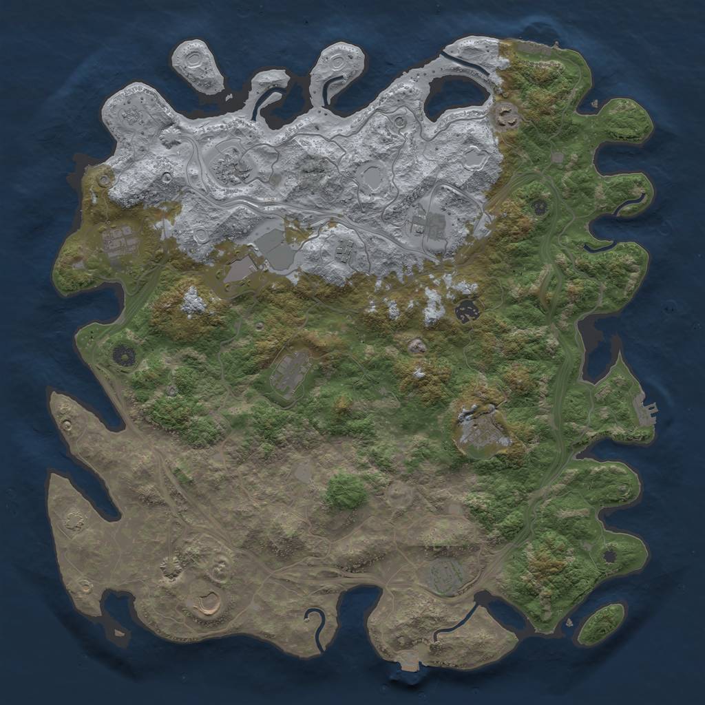 Rust Map: Procedural Map, Size: 4600, Seed: 112654988, 19 Monuments