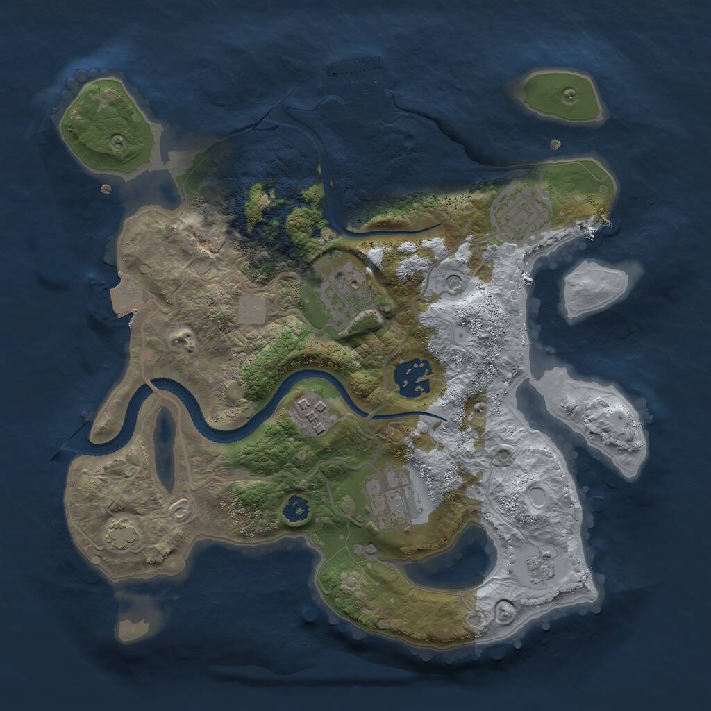 Rust Map: Procedural Map, Size: 2750, Seed: 746681115, 10 Monuments