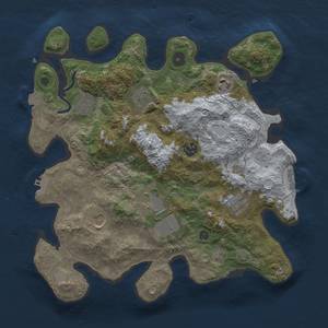 Thumbnail Rust Map: Procedural Map, Size: 3500, Seed: 685438753, 15 Monuments