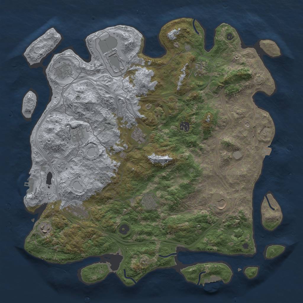 Rust Map: Procedural Map, Size: 4400, Seed: 68934849, 19 Monuments