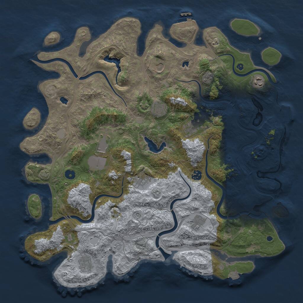 Rust Map: Procedural Map, Size: 4500, Seed: 15649736, 16 Monuments