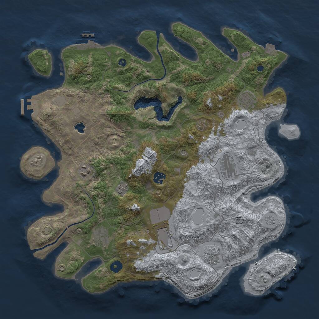Rust Map: Procedural Map, Size: 4000, Seed: 1566626178, 14 Monuments