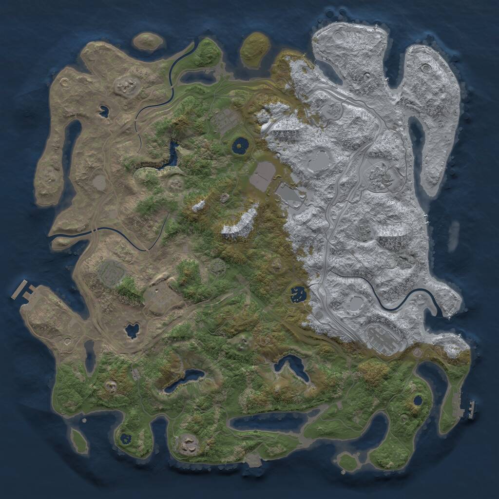 Rust Map: Procedural Map, Size: 4500, Seed: 35725461, 15 Monuments