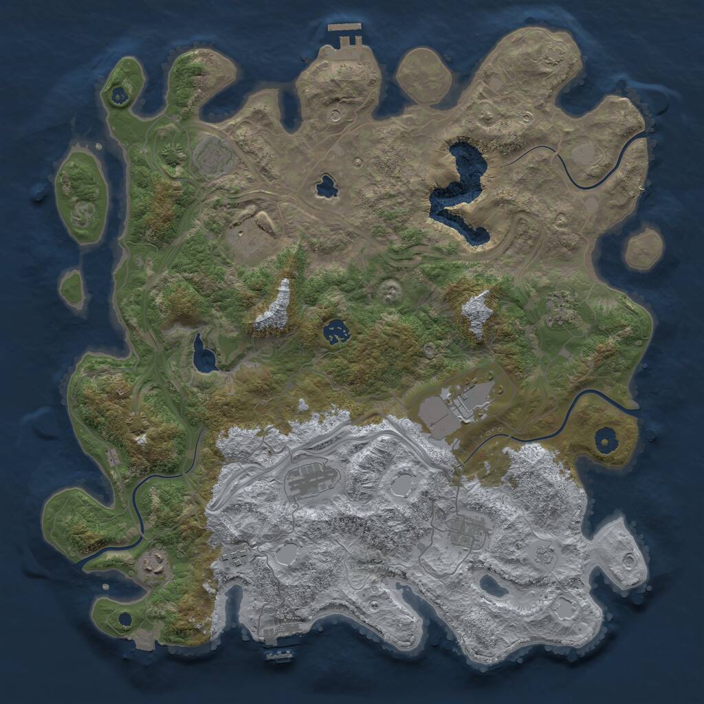 Rust Map: Procedural Map, Size: 4250, Seed: 364775238, 15 Monuments