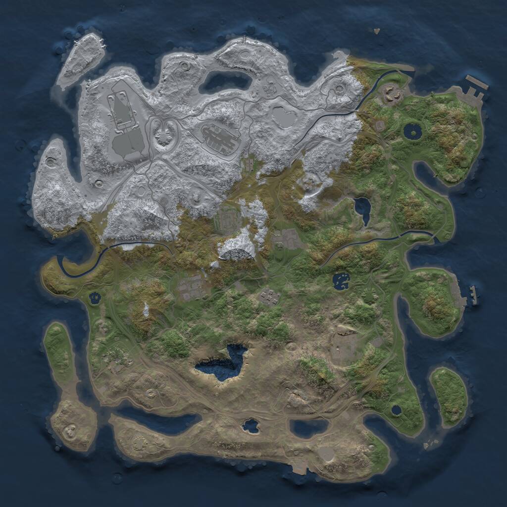 Rust Map: Procedural Map, Size: 4250, Seed: 1204664924, 16 Monuments
