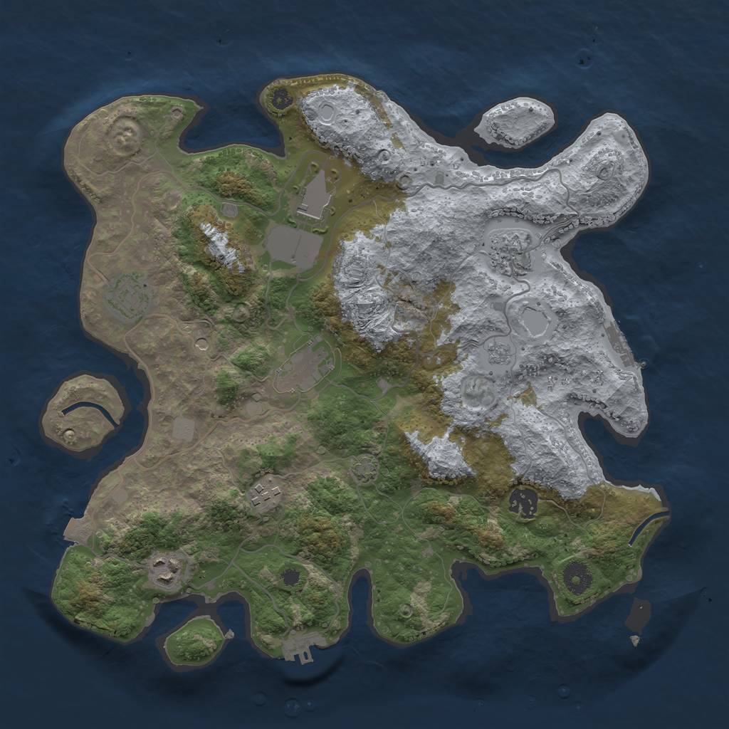 Rust Map: Procedural Map, Size: 3600, Seed: 20706, 15 Monuments