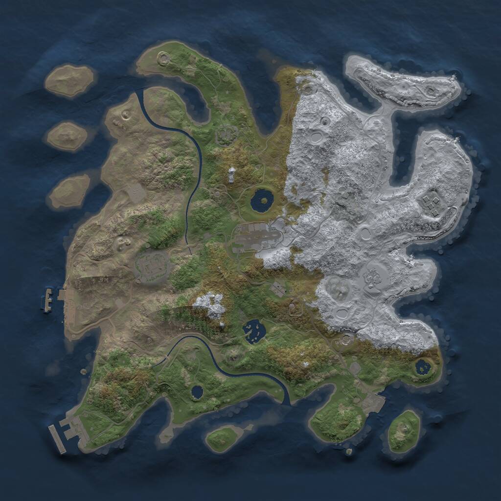 Rust Map: Procedural Map, Size: 3300, Seed: 953413313, 10 Monuments