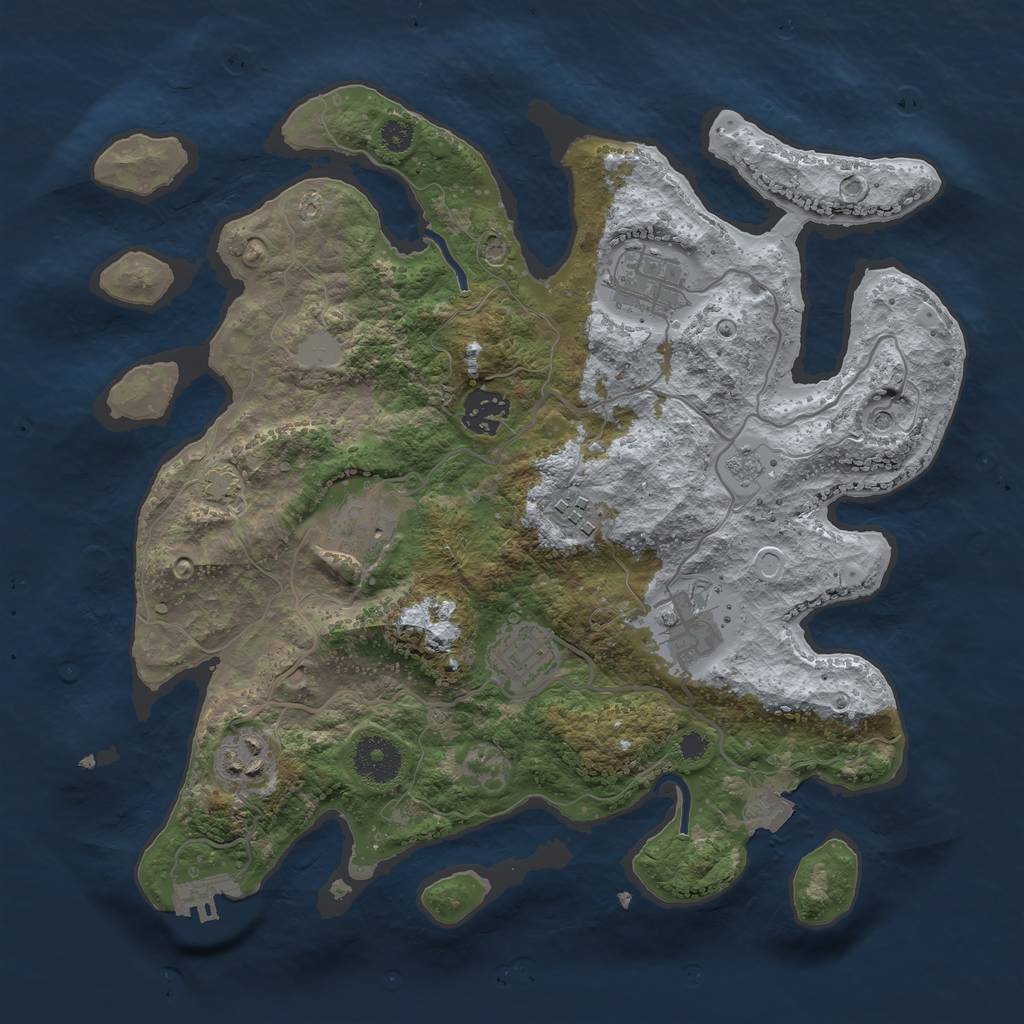 Rust Map: Procedural Map, Size: 3300, Seed: 953413313, 14 Monuments