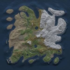 Thumbnail Rust Map: Procedural Map, Size: 3300, Seed: 953413313, 10 Monuments