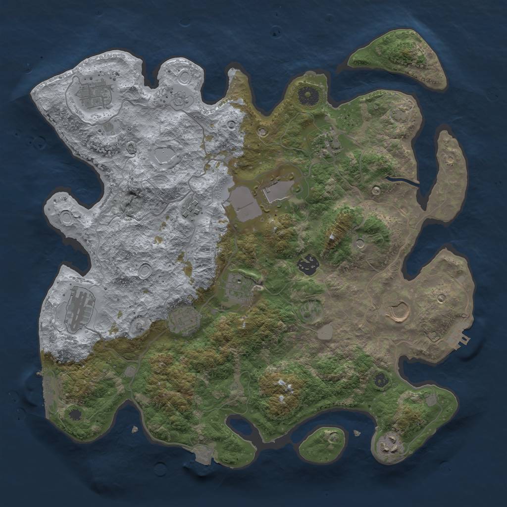 Rust Map: Procedural Map, Size: 3750, Seed: 512304, 18 Monuments