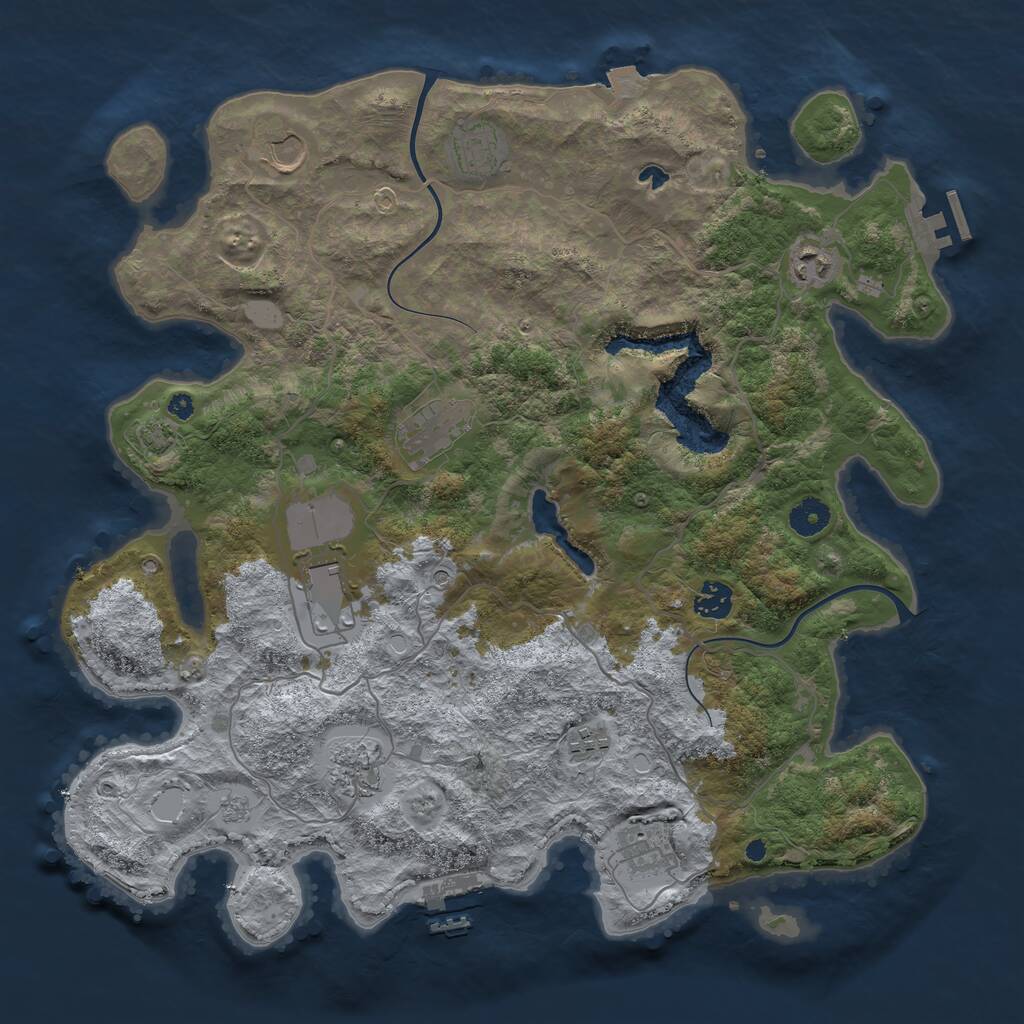 Rust Map: Procedural Map, Size: 4000, Seed: 2003298205, 15 Monuments