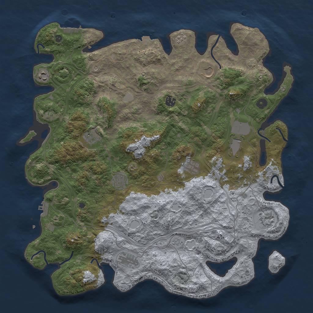 Rust Map: Procedural Map, Size: 4500, Seed: 106406867, 18 Monuments
