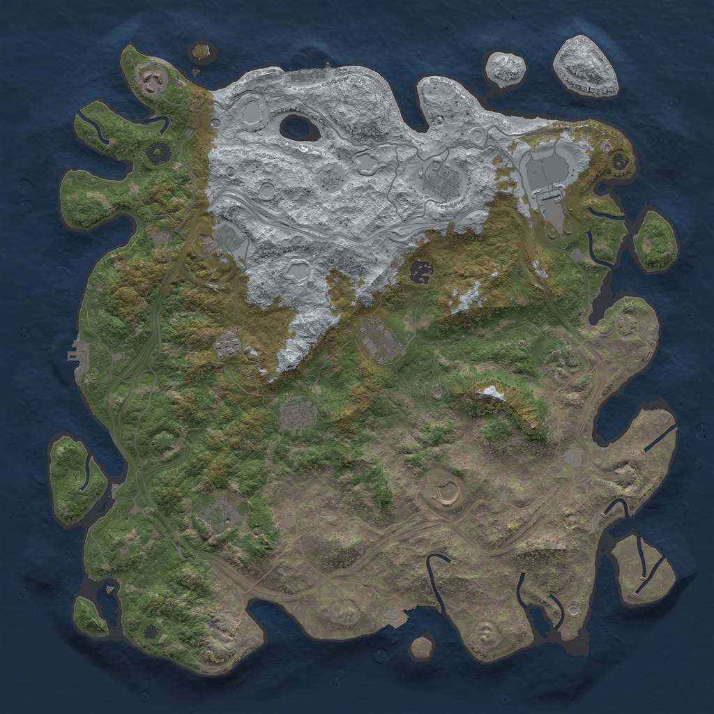 Rust Map: Procedural Map, Size: 4500, Seed: 2026834220, 19 Monuments