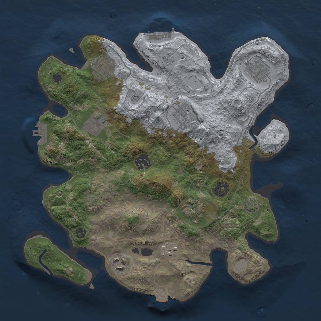 Rust Map: Procedural Map, Size: 3100, Seed: 156822974, 16 Monuments