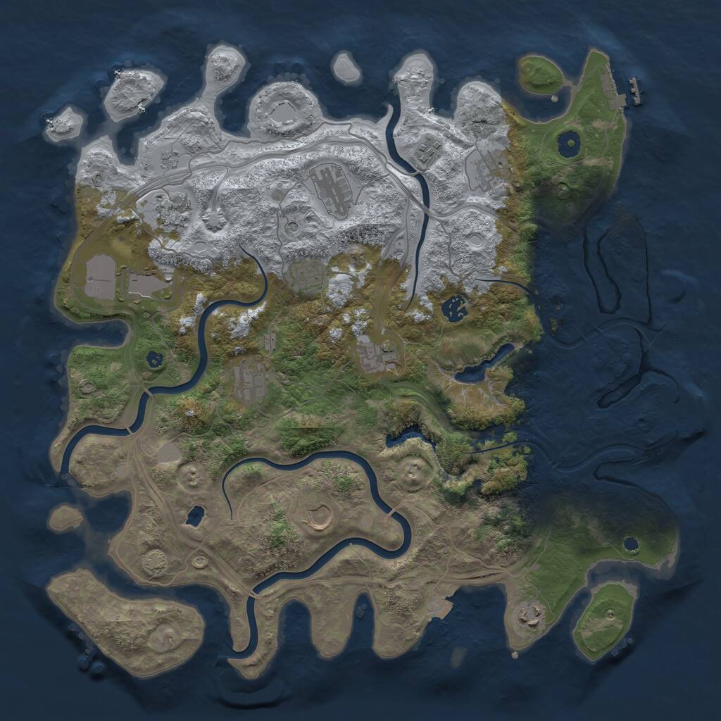 Rust Map: Procedural Map, Size: 4250, Seed: 1182590593, 17 Monuments