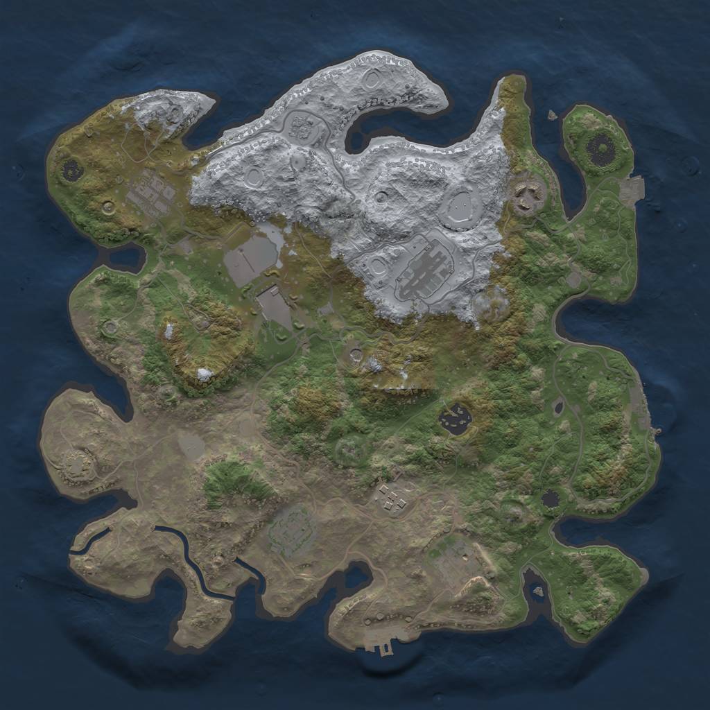 Rust Map: Procedural Map, Size: 3500, Seed: 1602284724, 16 Monuments