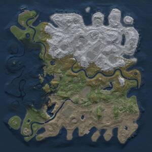 Thumbnail Rust Map: Procedural Map, Size: 4500, Seed: 348361826, 17 Monuments
