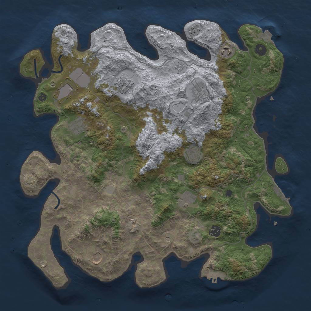 Rust Map: Procedural Map, Size: 4000, Seed: 19982701, 18 Monuments