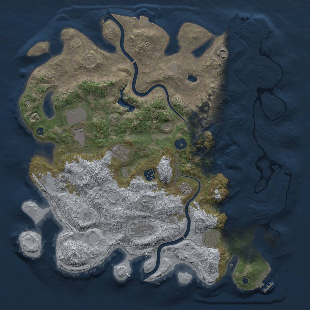 Rust Map: Procedural Map, Size: 4000, Seed: 305568703, 14 Monuments