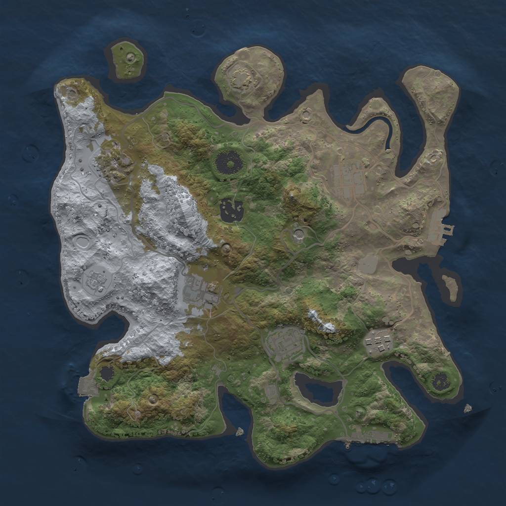 Rust Map: Procedural Map, Size: 3000, Seed: 1606456618, 14 Monuments