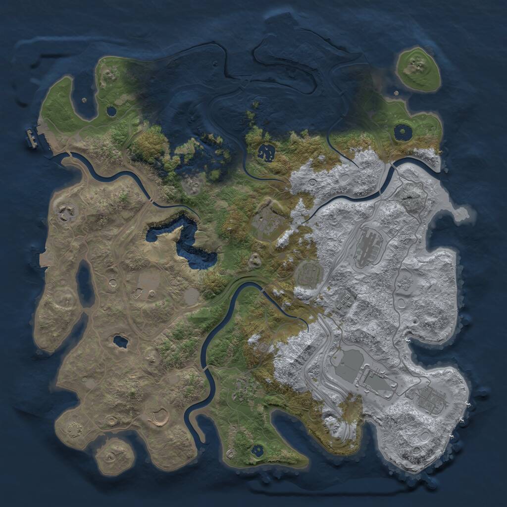 Rust Map: Procedural Map, Size: 4250, Seed: 1612121974, 17 Monuments