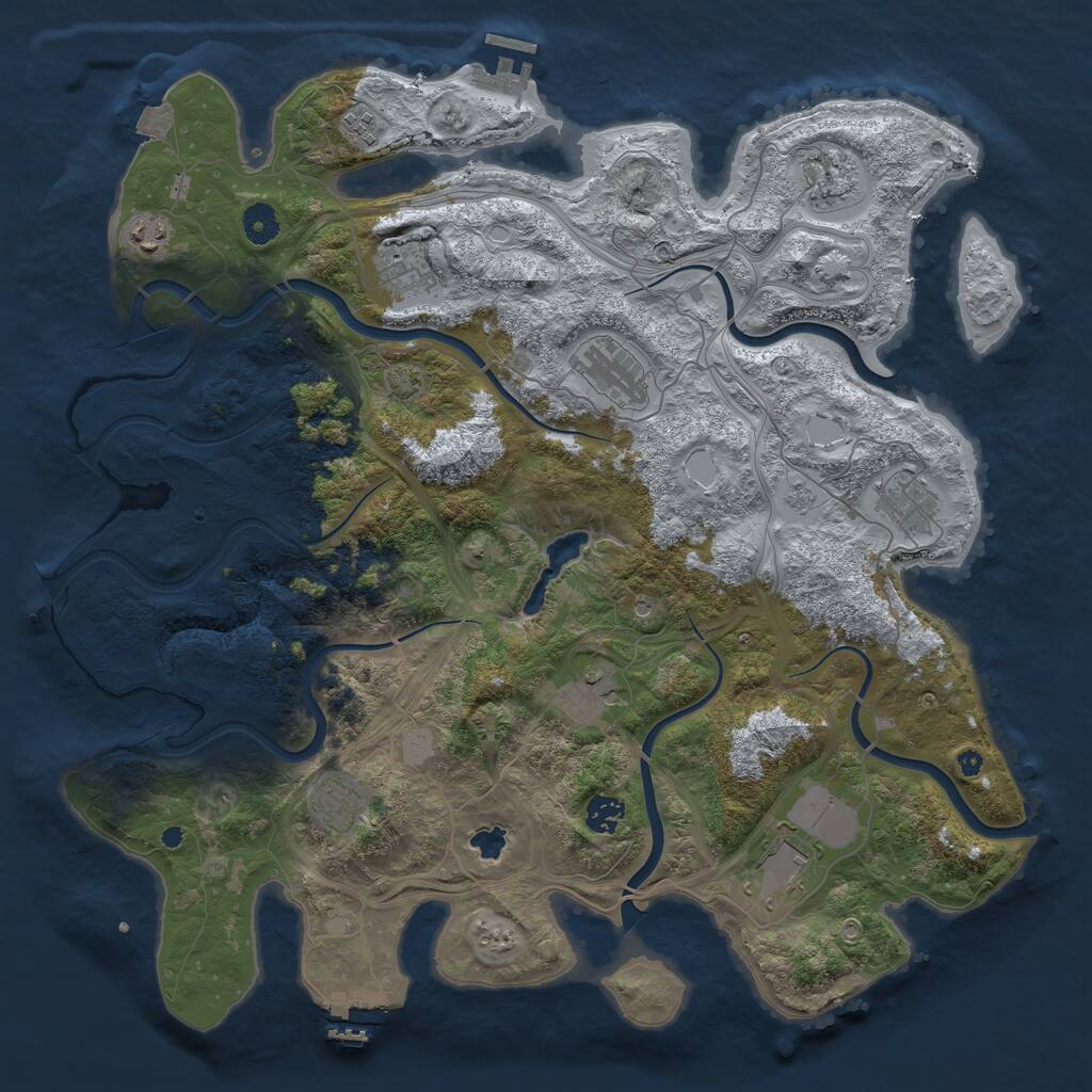 Rust Map: Procedural Map, Size: 4250, Seed: 19943535, 16 Monuments