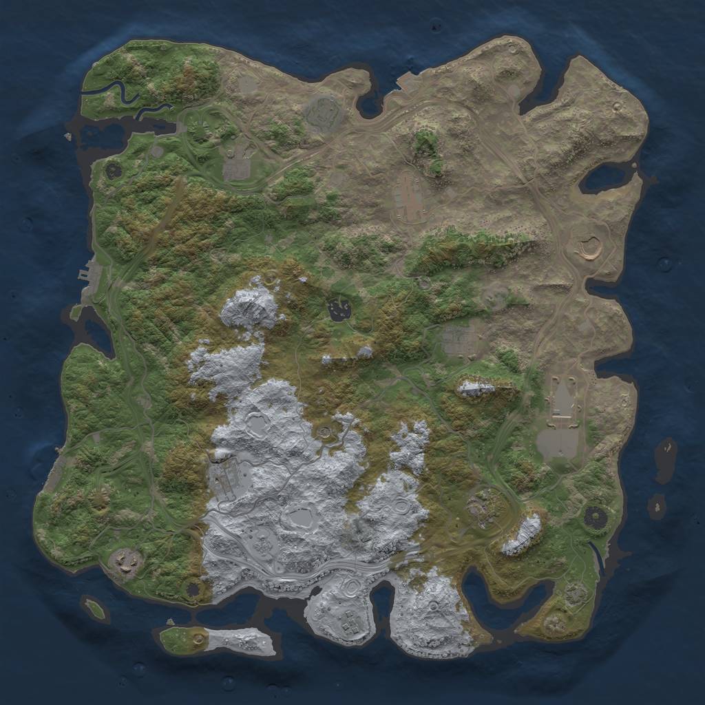 Rust Map: Procedural Map, Size: 4500, Seed: 3262, 19 Monuments