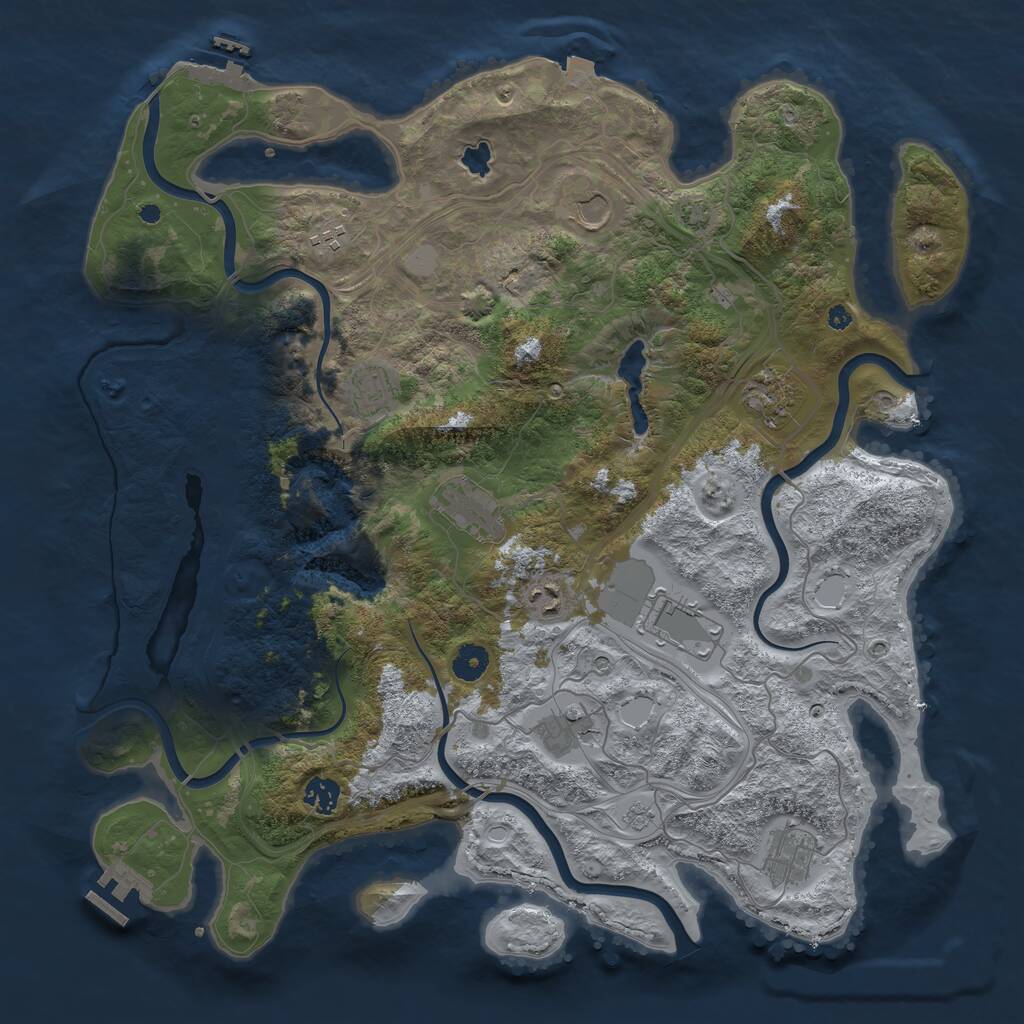 Rust Map: Procedural Map, Size: 4250, Seed: 2032412502, 16 Monuments