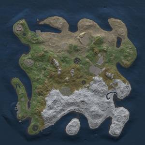 Thumbnail Rust Map: Procedural Map, Size: 3500, Seed: 916354720, 14 Monuments