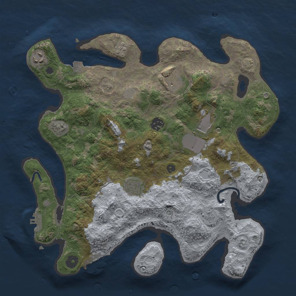 Rust Map: Procedural Map, Size: 3500, Seed: 916354720, 14 Monuments