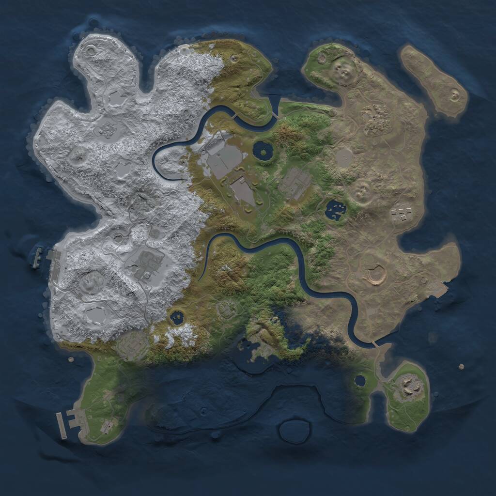 Rust Map: Procedural Map, Size: 3700, Seed: 2380, 16 Monuments