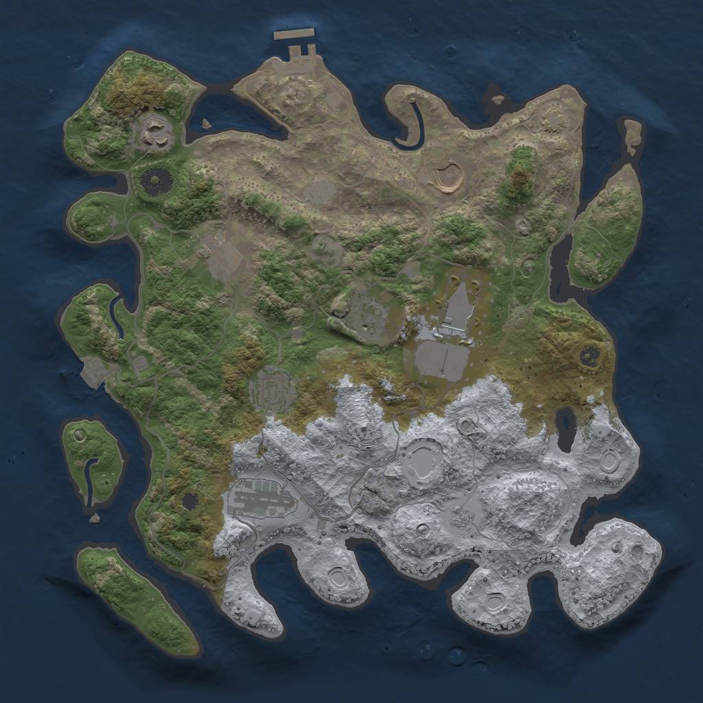 Rust Map: Procedural Map, Size: 3500, Seed: 1307482732, 13 Monuments