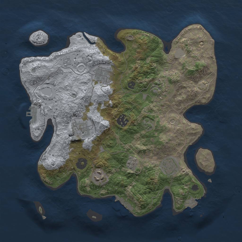 Rust Map: Procedural Map, Size: 3150, Seed: 54125632, 15 Monuments