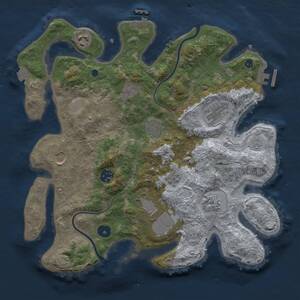 Thumbnail Rust Map: Procedural Map, Size: 3500, Seed: 1359857335, 15 Monuments