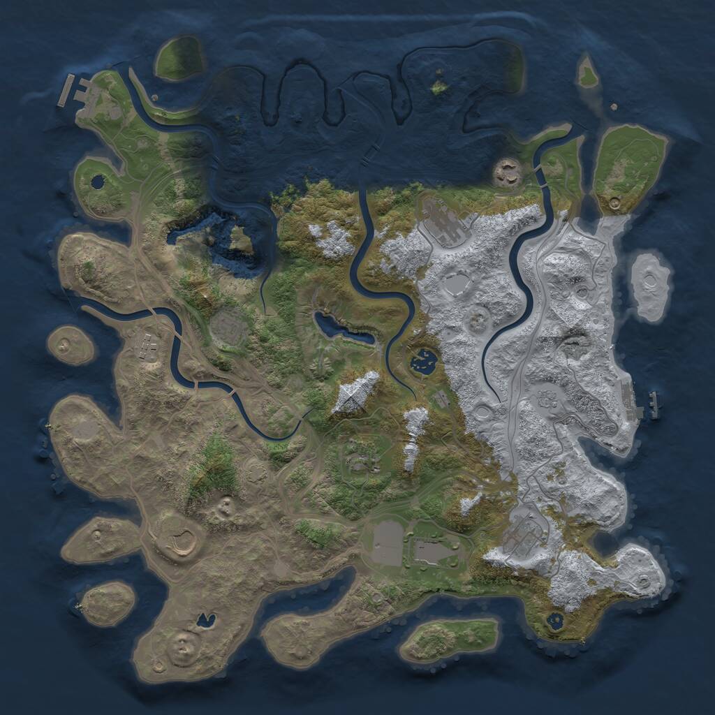Rust Map: Procedural Map, Size: 4250, Seed: 1045189947, 15 Monuments