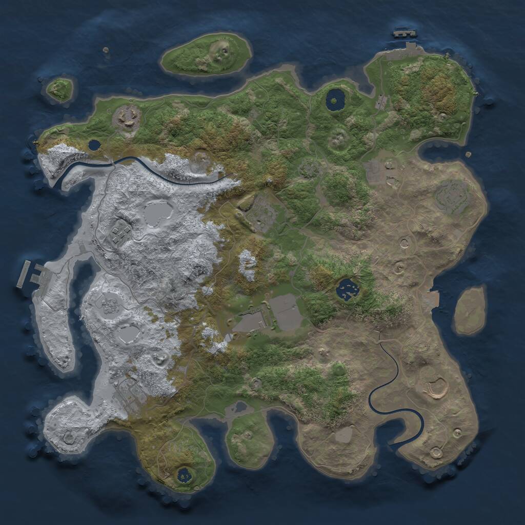 Rust Map: Procedural Map, Size: 3700, Seed: 7932635, 15 Monuments