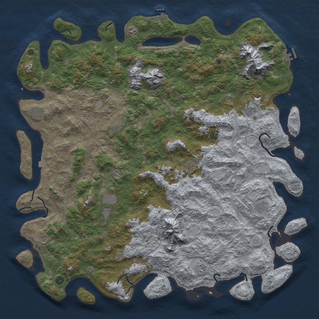 Rust Map: Procedural Map, Size: 6000, Seed: 8110610, 19 Monuments