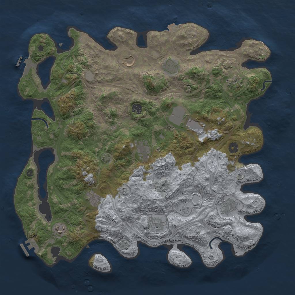 Rust Map: Procedural Map, Size: 4250, Seed: 614840764, 19 Monuments