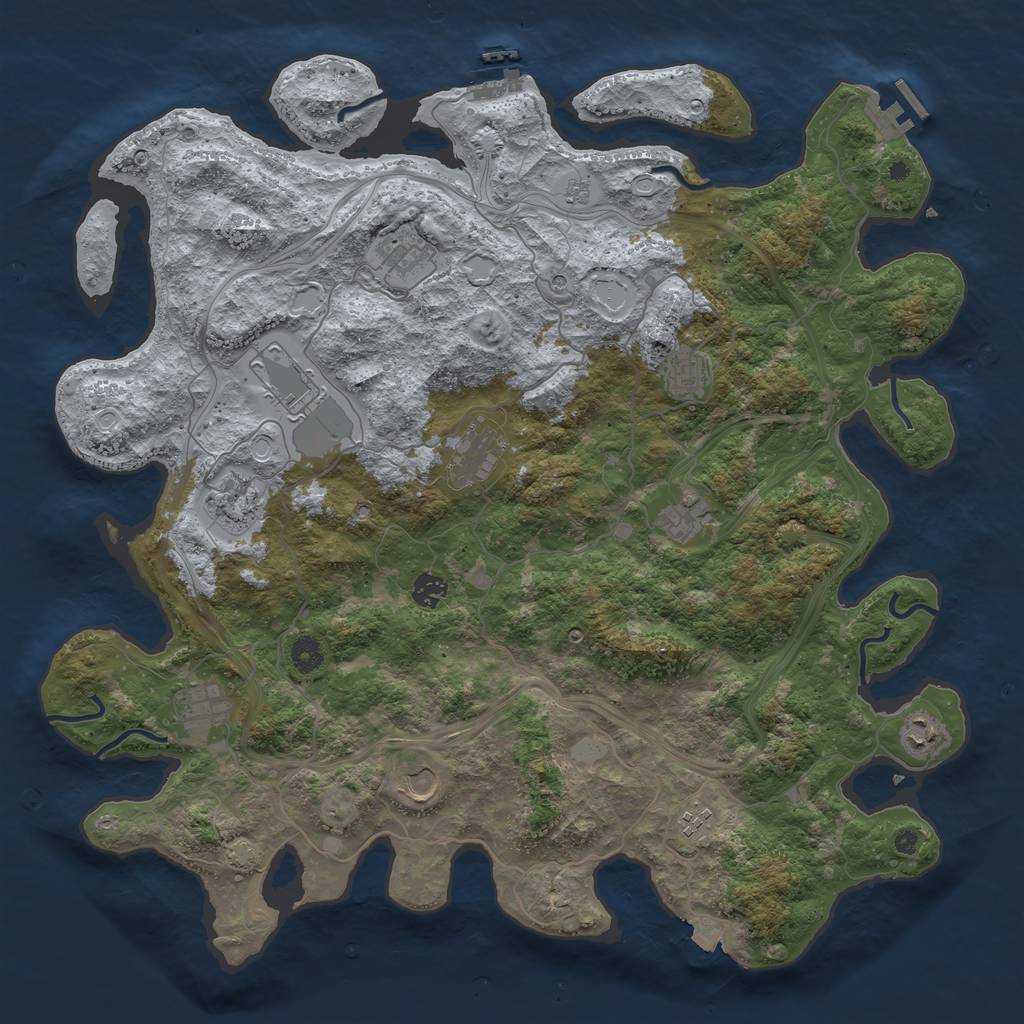 Rust Map: Procedural Map, Size: 4500, Seed: 531115015, 19 Monuments