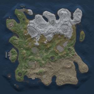 Thumbnail Rust Map: Procedural Map, Size: 3500, Seed: 120722623, 16 Monuments