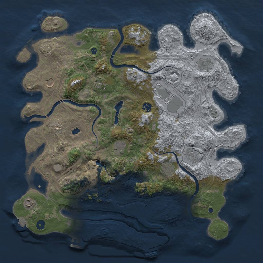 Rust Map: Procedural Map, Size: 4250, Seed: 2008085572, 16 Monuments