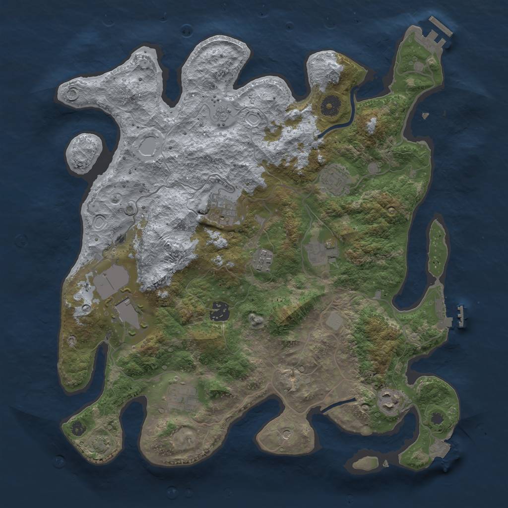 Rust Map: Procedural Map, Size: 3700, Seed: 107062023, 16 Monuments