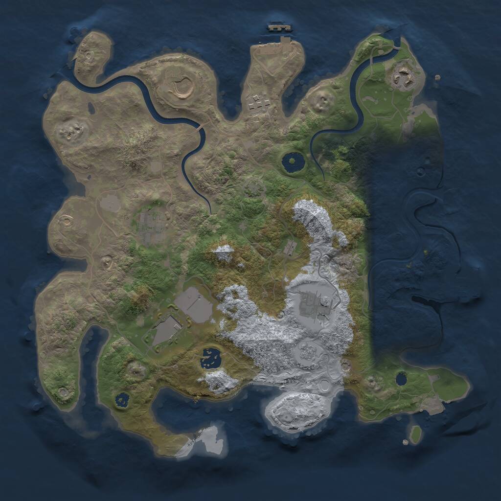 Rust Map: Procedural Map, Size: 3500, Seed: 14192, 13 Monuments