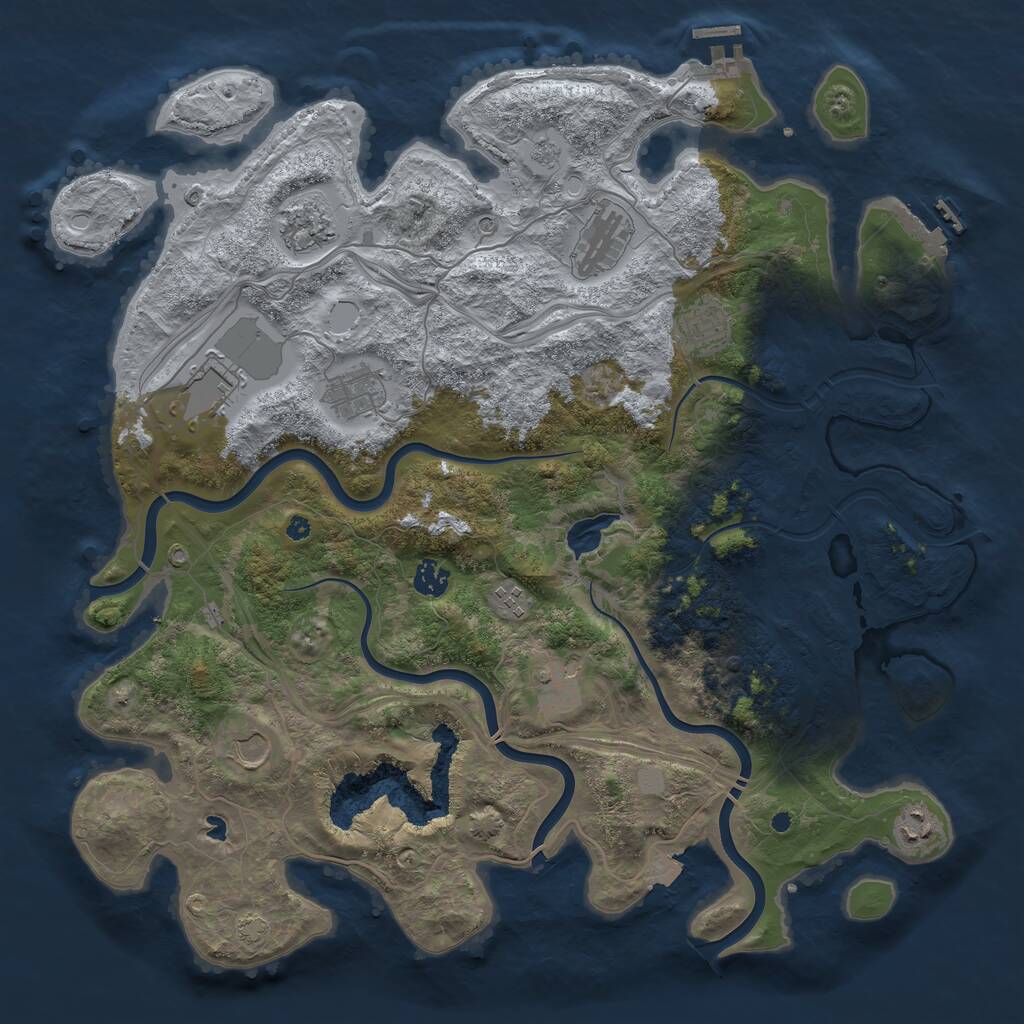 Rust Map: Procedural Map, Size: 4250, Seed: 439721229, 16 Monuments