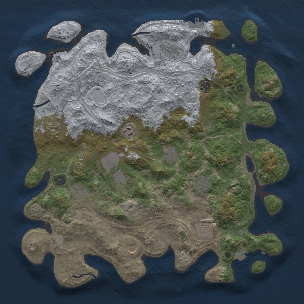 Rust Map: Procedural Map, Size: 4250, Seed: 439721229, 18 Monuments