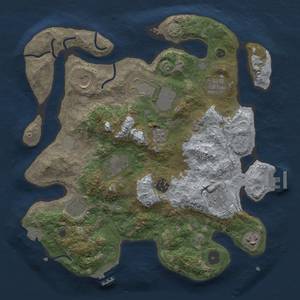 Thumbnail Rust Map: Procedural Map, Size: 3500, Seed: 998102, 17 Monuments