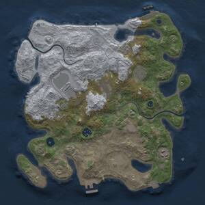 Thumbnail Rust Map: Procedural Map, Size: 3500, Seed: 2006348953, 13 Monuments