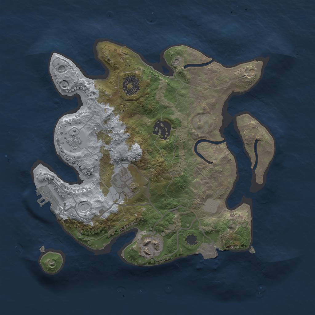 Rust Map: Procedural Map, Size: 2500, Seed: 2137, 8 Monuments